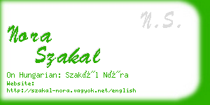 nora szakal business card